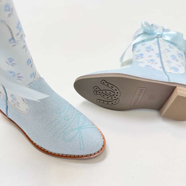 Cowgirl Petite Bloom Boots, Blue - Boots - 4