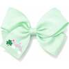 Rainbow Shamrock Hair Bow, Green - Hair Accessories - 1 - thumbnail