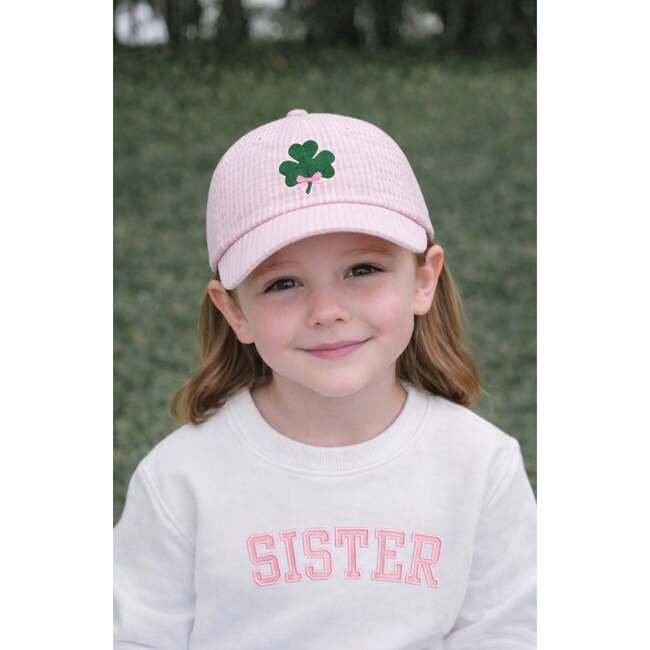 Shamrock Bow Baseball Hat, Pink