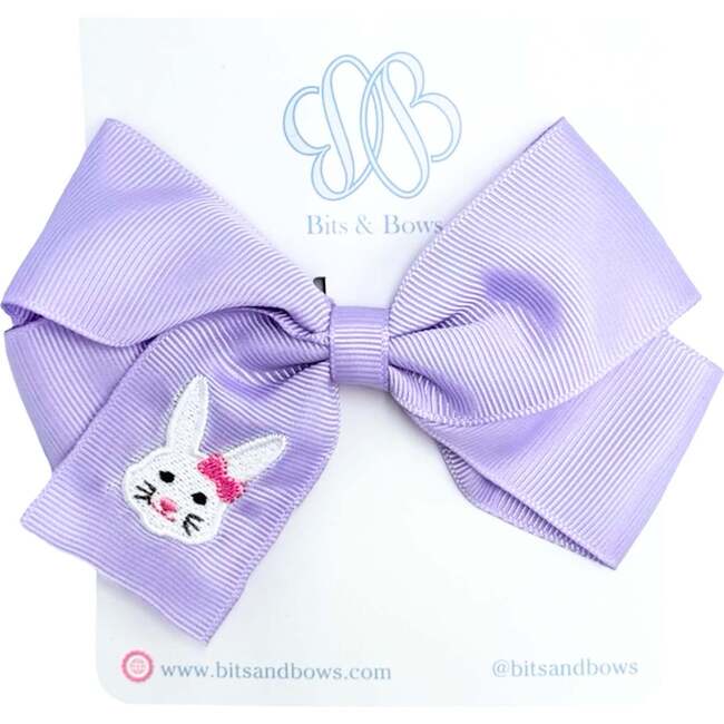 Bunny Hair Bow, Lavender - Hair Accessories - 3