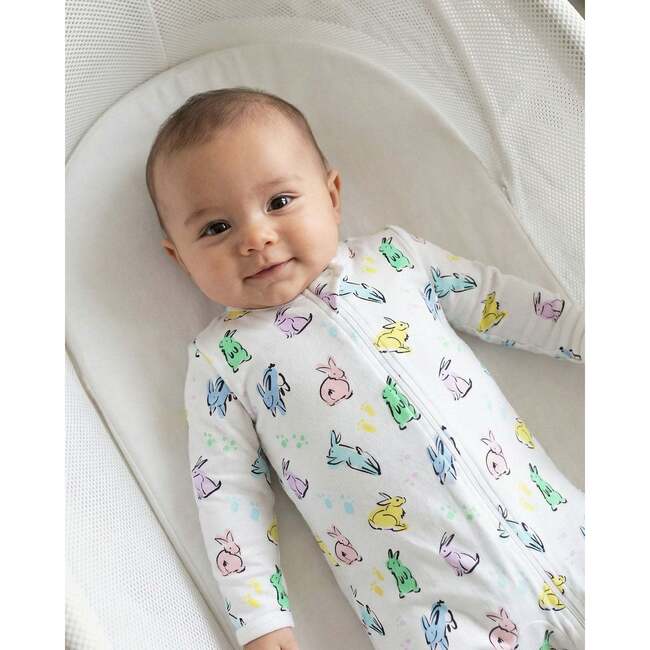 The Organic Zipper Footie, Bunny Hop