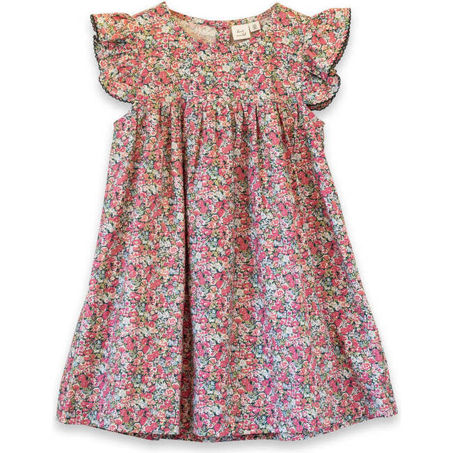 Girls Hannah Dress with Flutter Sleeves, Rosewood