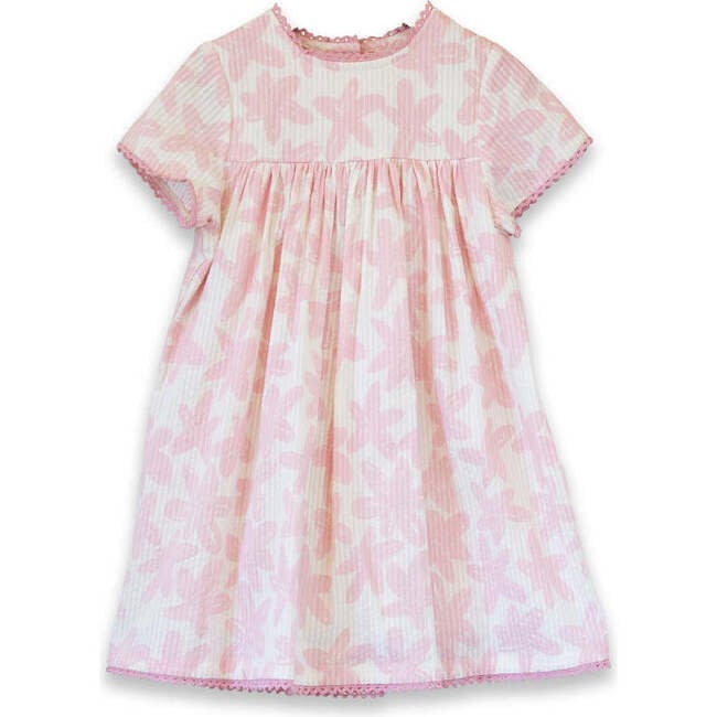 Girls Amy Dress with Lace trim, Sunwashed Pink