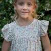 Girls Hannah Dress with Flutter Sleeves, Peach Meadow - Dresses - 2 - thumbnail