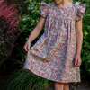 Girls Hannah Dress with Flutter Sleeves, Rosewood - Dresses - 2 - thumbnail