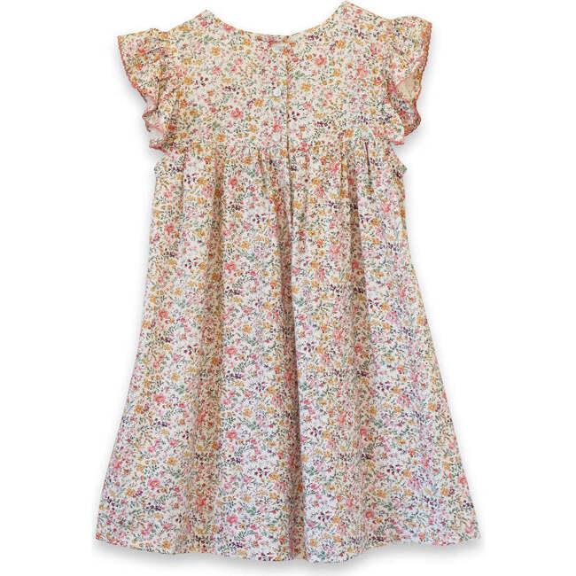 Girls Hannah Dress with Flutter Sleeves, Peach Meadow - Dresses - 4