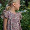 Girls Hannah Dress with Flutter Sleeves, Rosewood - Dresses - 3 - thumbnail
