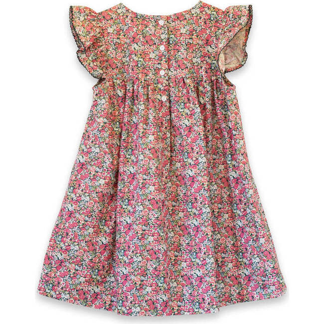 Girls Hannah Dress with Flutter Sleeves, Rosewood - Dresses - 4