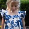 Girls Everly Square Neck Dress, Daisy Blue - Dresses - 4 - thumbnail