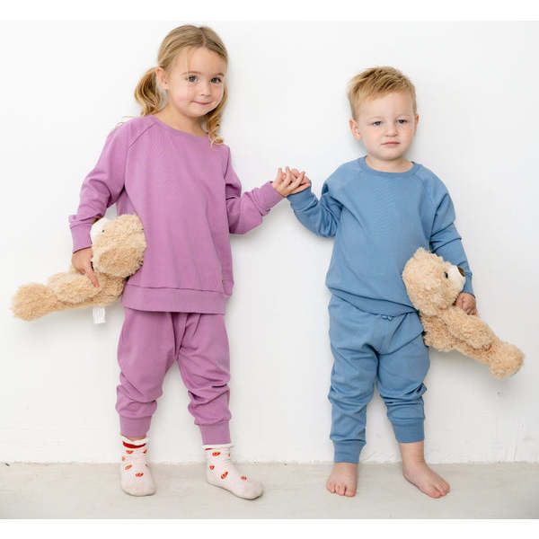 Teddy Bear Jogger Set, Winward Blue - Mixed Apparel Set - 3