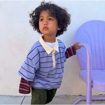 Layered Oversized Polo, Stripes - Polo Shirts - 3