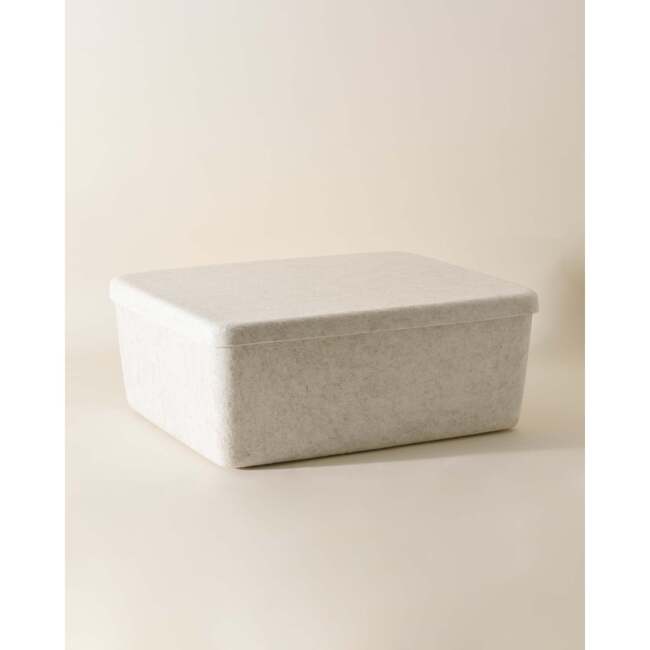 Sculpted Bin - XL with Lid, Stone