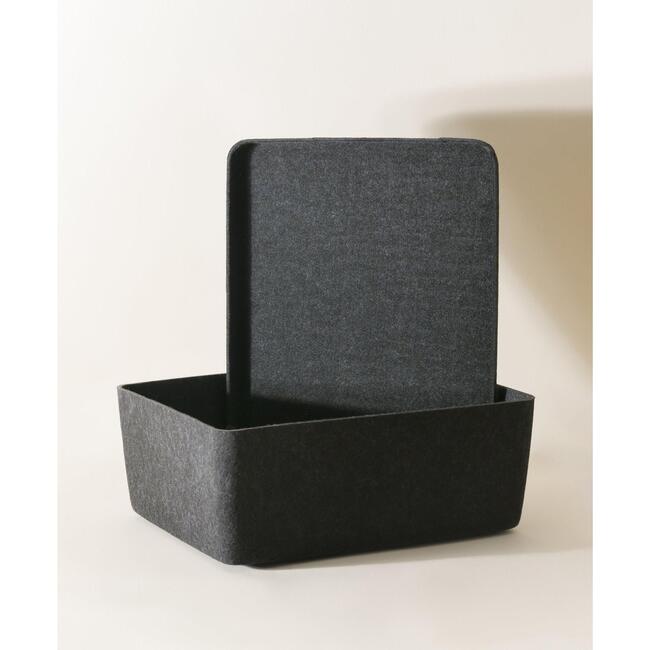 Sculpted Bin - Large with Lid, Carbon