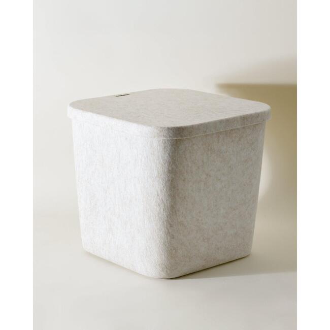 Sculpted Bin - Original with Lid, Stone