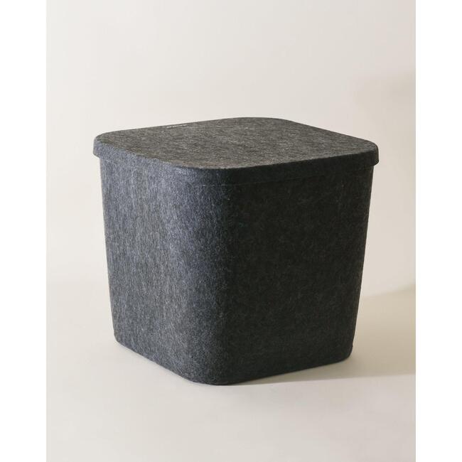 Sculpted Bin - Original with Lid, Carbon