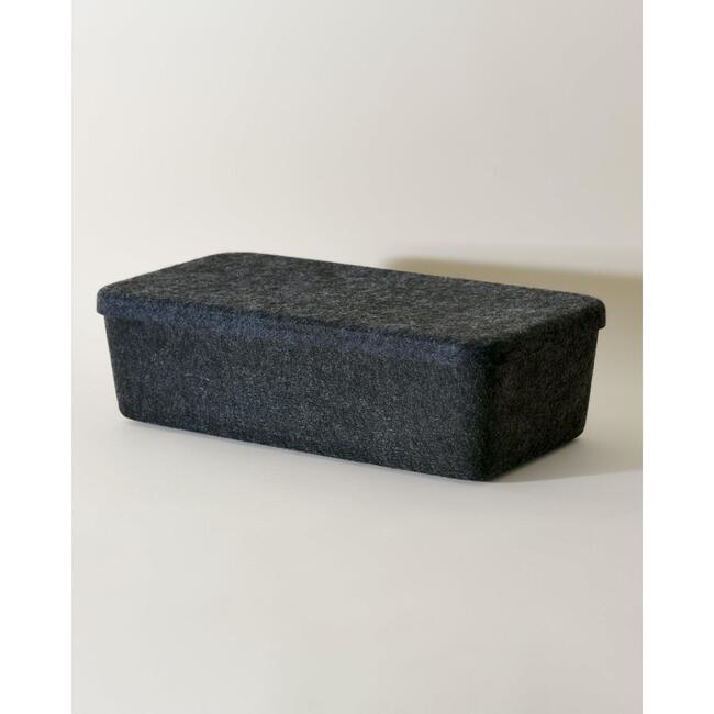 Sculpted Bin - Long with Lid, Carbon