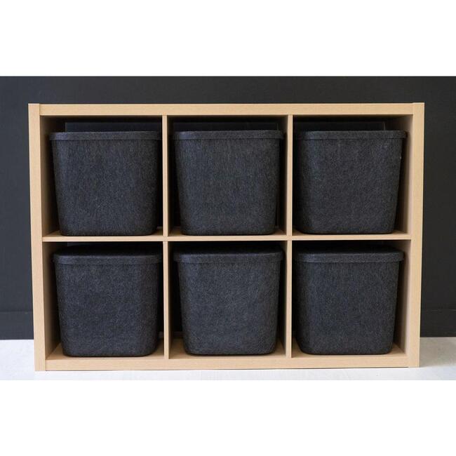 Sculpted Bin - Original with Lid, Carbon - Storage - 3