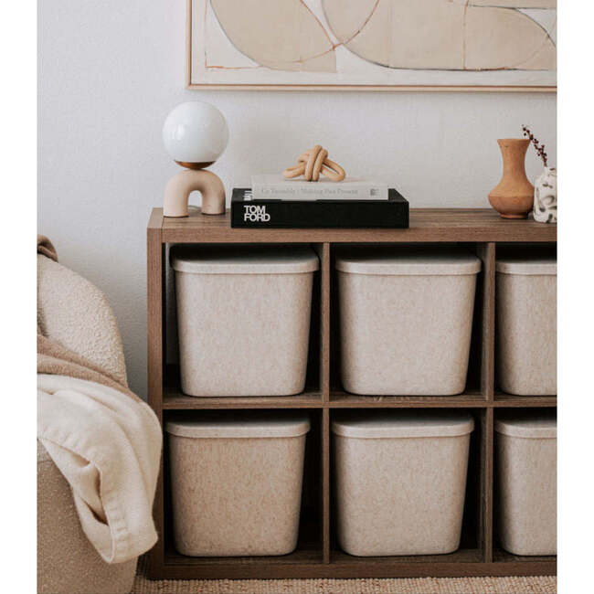 Sculpted Bin - Original with Lid, Stone - Storage - 4