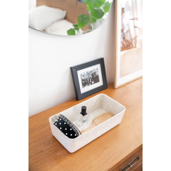 Sculpted Bin - Long, Stone - Storage - 3