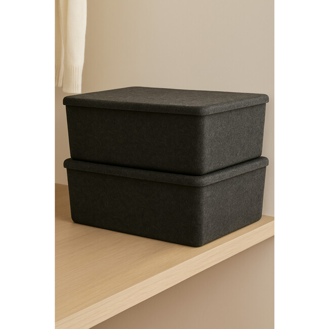 Sculpted Bin - XL with Lid, Carbon - Storage - 4