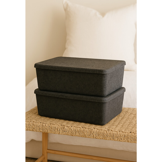 Sculpted Bin - Large with Lid, Carbon - Storage - 3