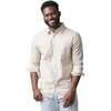 Long Sleeve Solid Linen Shirt, Sand Linen - Button Downs - 1 - thumbnail