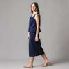 Linen Button Front Skirt, Navy Linen - Skirts - 2