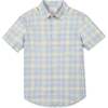 Linen Short Sleeve Button Down Shirt, Sunlit Plaid - Button Downs - 4