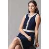 Organic Sleeveless Button Front Sweater Dress, Navy Tweed - Dresses - 2