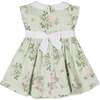 Organic Flutter Sleeve Sateen Dress with Peter Pan Collar, Chateau Floral - Dresses - 2 - thumbnail