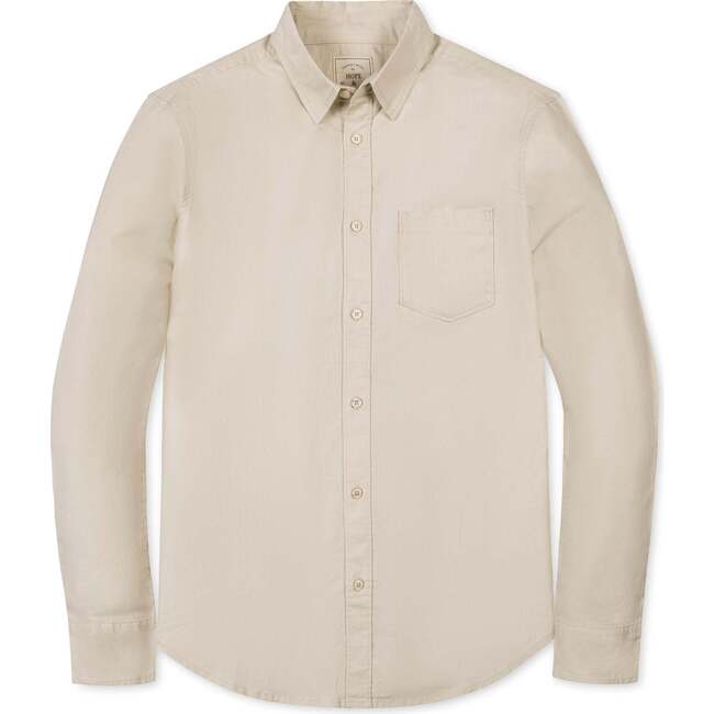 Long Sleeve Solid Linen Shirt, Sand Linen - Button Downs - 4