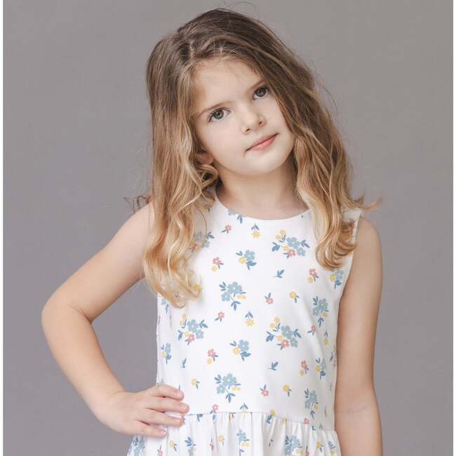 Organic Sleeveless Knit Tank Dress, Sunlit Multi Floral