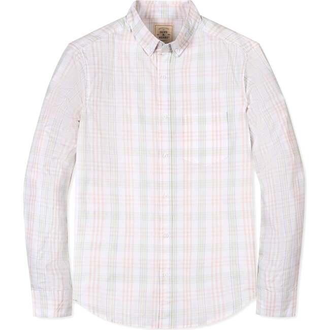 Organic Long Sleeve Stretch Poplin Button Down Shirt, Chateau Plaid - Button Downs - 4