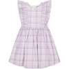 Linen Flutter Sleeve Pinafore Dress, Monet Plaid - Dresses - 1 - thumbnail