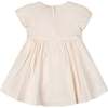 Organic Smocked Puff Sleeve Dress, Natural with Pink - Dresses - 3