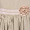 Linen Cami Rosette Dress, Sand Linen - Dresses - 4