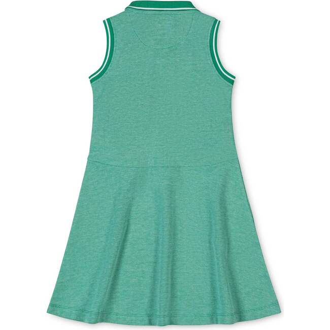 Organic Sleeveless Pique Polo Dress, Kelly Green - Dresses - 3