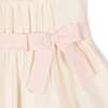 Organic Puff Sleeve Tiered Party Dress, Natural with Pink - Dresses - 4