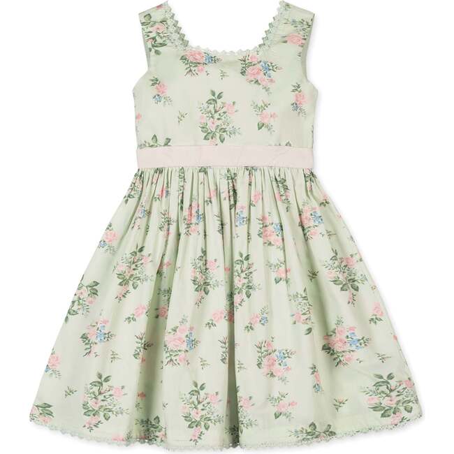 Organic Sleeveless Sateen Party Dress, Chateau Floral