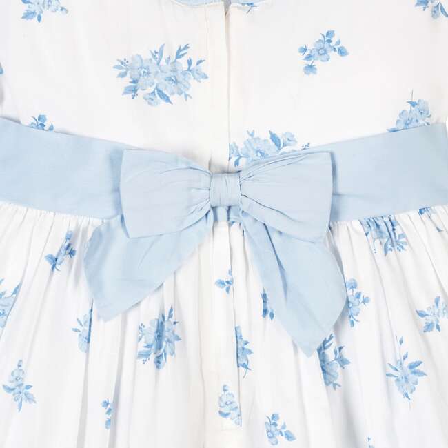 Organic Puff Sleeve Sateen Party Dress, Delft Floral - Dresses - 4