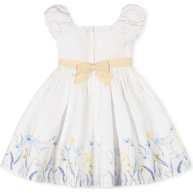 Organic Puff Sleeve Sateen Party Dress, Sunlit Border Floral - Dresses - 5
