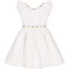 Linen Ruffle Jumper with Embroidery, White with Embroidery - Dresses - 1 - thumbnail