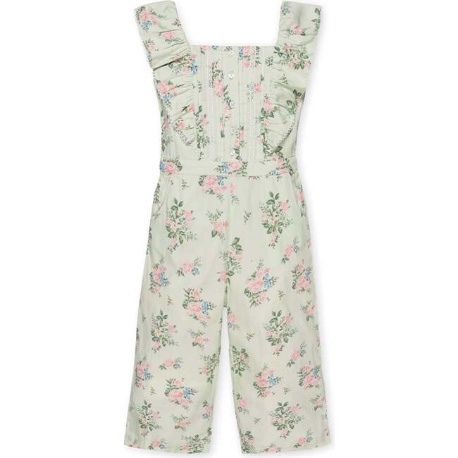 Organic Flutter Sleeve Sateen Jumpsuit, Chateau Floral