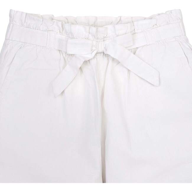 Linen Paper Bag Tie-Waist Pant, White Linen - Pants - 3