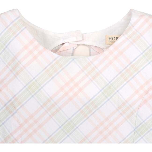 Organic Stretch Poplin Button Back Party Dress, Chateau Plaid - Dresses - 4