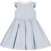 Ruffle Sleeve Linen Dress with Peter Pan Collar, Blue Chateau Ditsy - Dresses - 5 - thumbnail