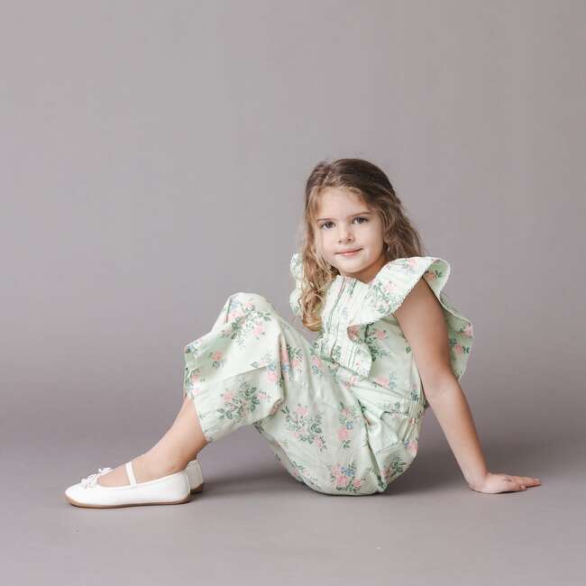 Organic Flutter Sleeve Sateen Jumpsuit, Chateau Floral - Jumpsuits - 3