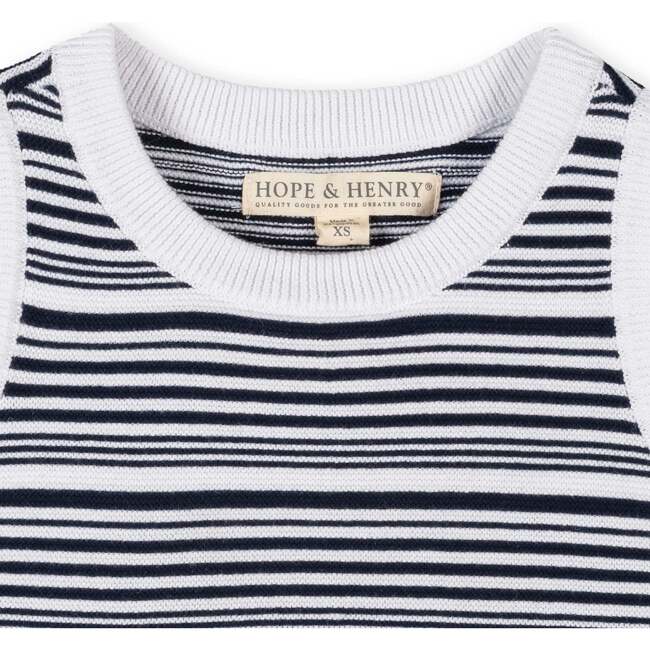 Organic Sweater Tank, Navy and White Stripe
