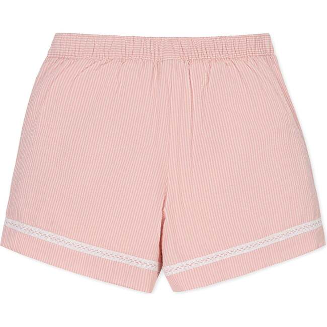 Organic Seersucker Pull-On Short, Tonal Rose Seersucker - Shorts - 4