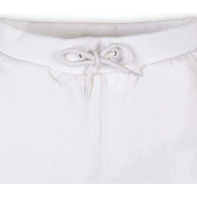Organic French Terry Pull-On Short, White and Green - Shorts - 4